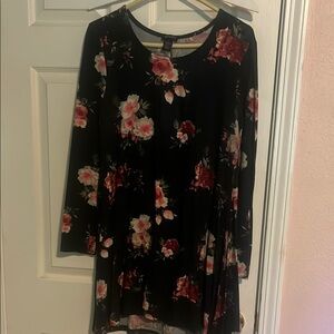 Justify Black and Pink Floral Dress